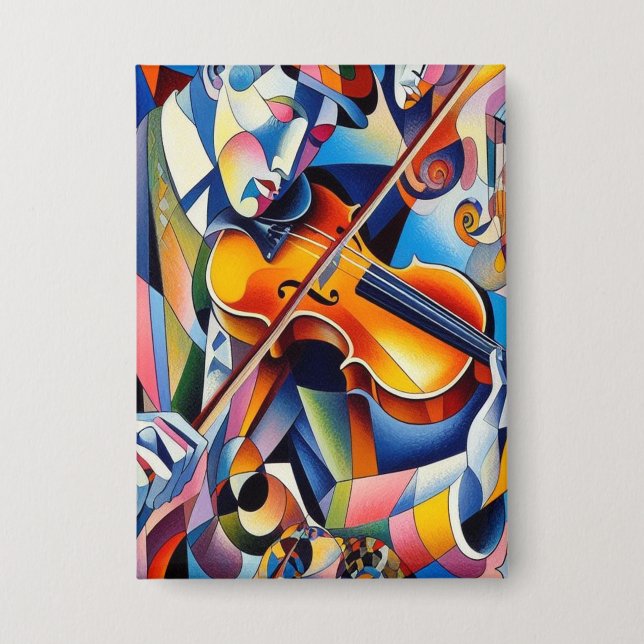 Vibrant Symphony: Abstract Violinist Art (Front)
