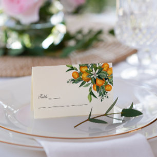 Vibrant Tangerine Citrus Orange Blossom Wedding Business Card