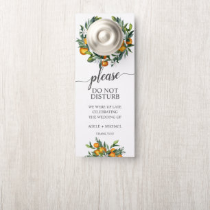 Vibrant Tangerine Wedding Guest Do Not Disturb Door Hanger
