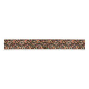 Vibrant Teal "Aztec Dream" Satin Ribbon Grosgrain Ribbon