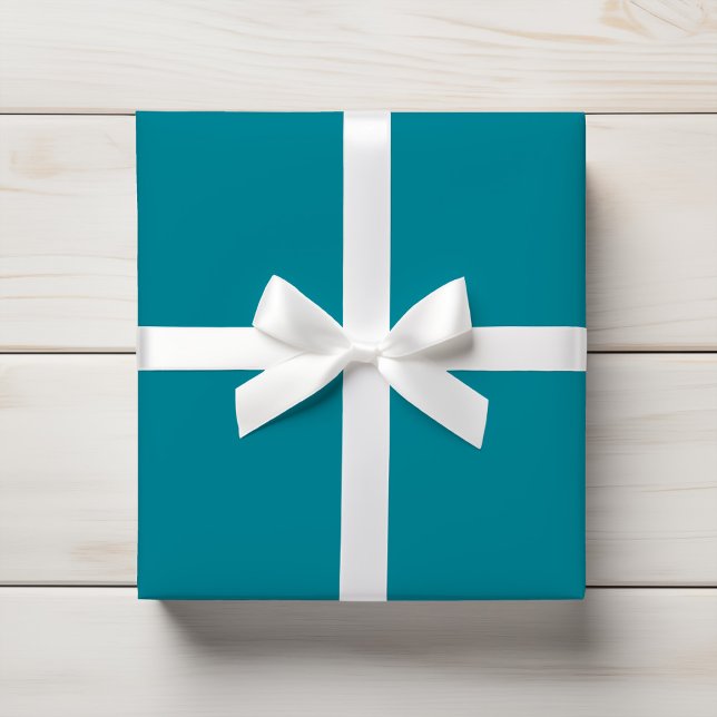 Vibrant Teal Blue Solid Colour Wrapping Paper (Creator Uploaded)