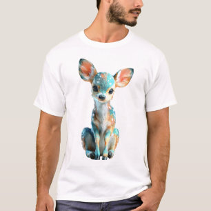 Vibrant Teal Stylised Baby Deer Fawn Men T-Shirt