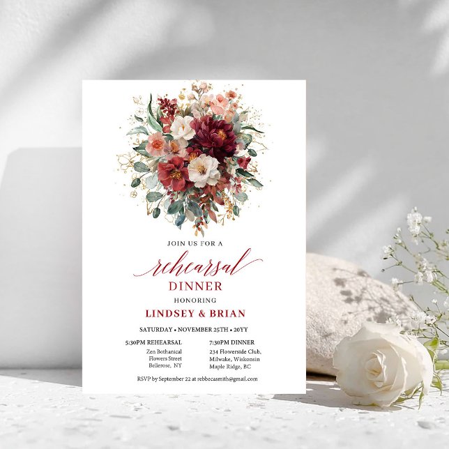 Vibrant Terracotta Boho Rehearsal Dinner Invites (Vibrant Terracotta Boho Rehearsal Dinner Invitation

)
