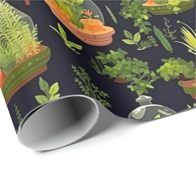 Vibrant Terrarium Decoupage Wrapping Paper (Roll Corner)