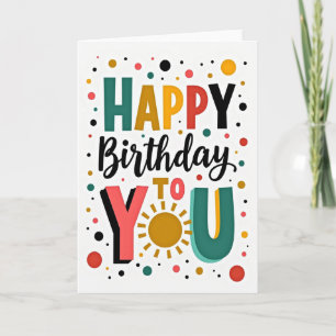Vibrant Text Birthday Joy Card