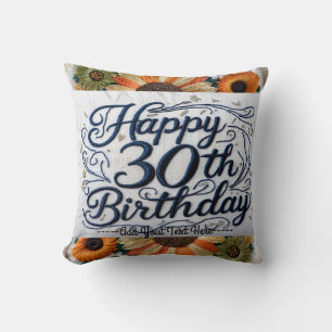 Vibrant Throw Pillow for a Special 30th Birthday