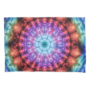 Vibrant Tie Dye Kaleidoscope Rainbow Mandala Pillowcase