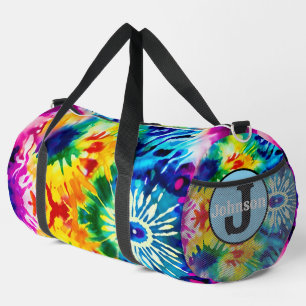 Vibrant Tie Dye Sport Kit Monogram Personalised Duffle Bag