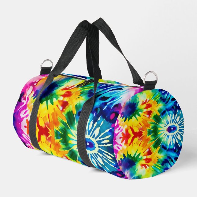 Vibrant Tie Dye Sport Kit Weekender Duffle Bag (Left Corner)