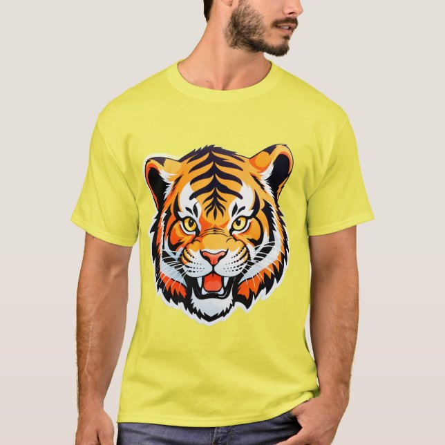 Vibrant Tiger Face T-Shirt (Front)