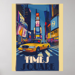 Vibrant Times Square: NYC Vintage  Poster