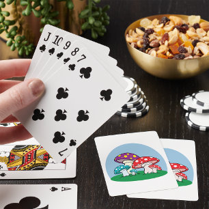 Vibrant Toadstool Mushroom Garden Playing Cards