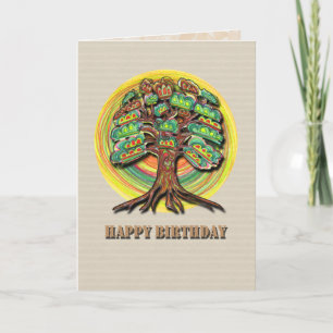 Vibrant Tree Birthday Card