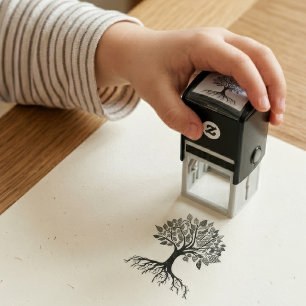 Vibrant Tree of Life: Roots and colourful leaves Self-inking Stamp