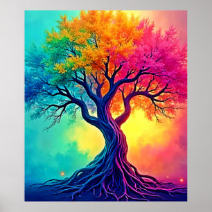 Vibrant Tree of Life: Roots of Hope Poster