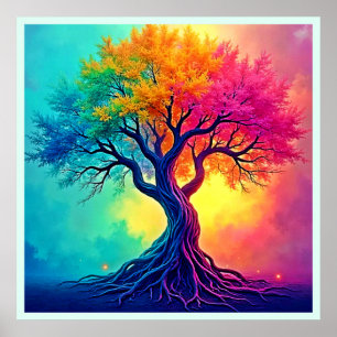 Vibrant Tree of Life: Roots of Hope Poster