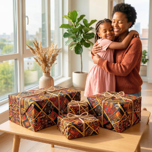 Vibrant Tribal Ankara African American Gifts Wrapping Paper