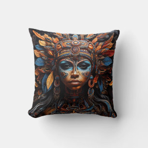 Vibrant Tribal Fusion Art Cushion