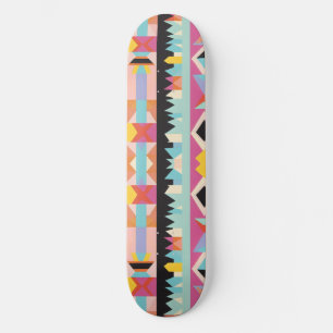 Vibrant Tribal-Inspired Design Pattern mix Skateboard