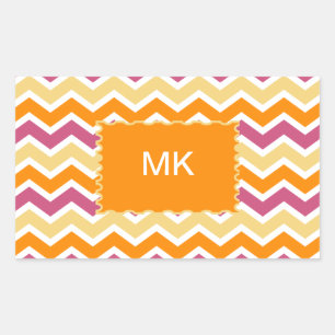 Vibrant Tribal ZigZag Rectangular Sticker
