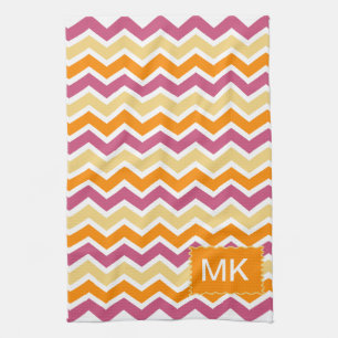 Vibrant Tribal ZigZag Tea Towel