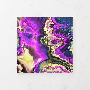 Vibrant Trippy Boho Hippie Fractal Marble Art Tri-Fold Card