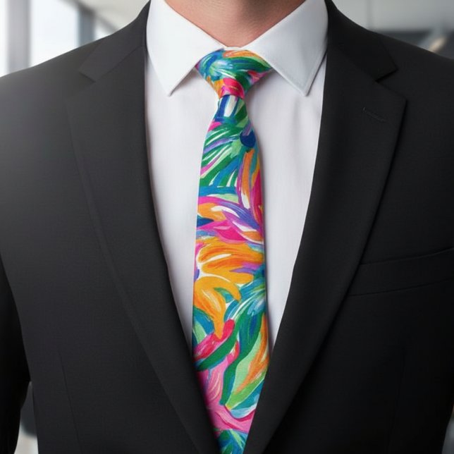 Vibrant Tropical Abstract  Tie (Creator Uploaded)