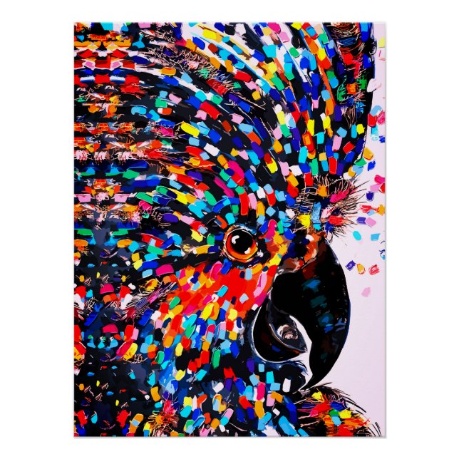 Vibrant Tropical Bird Wall Art in Expressionist (Front)