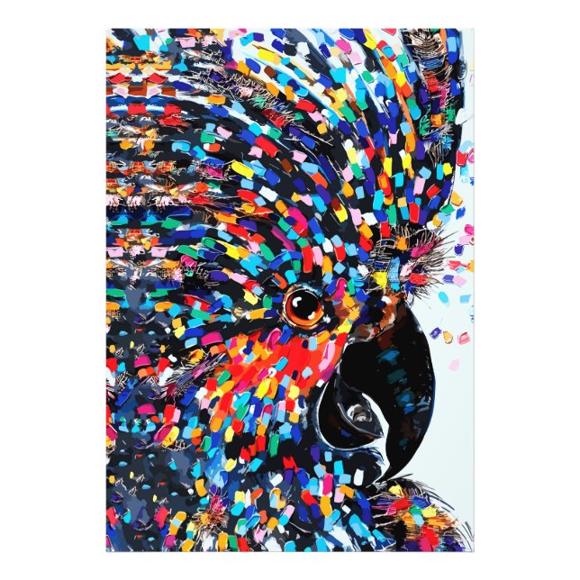 Vibrant Tropical Bird Wall Art in Expressionist (Front)