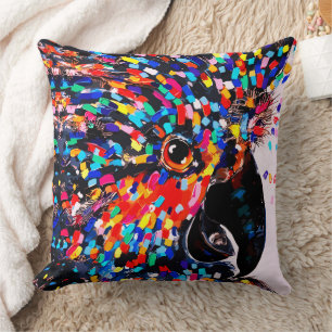 Vibrant Tropical Bird Wall Art in Expressionist Cushion