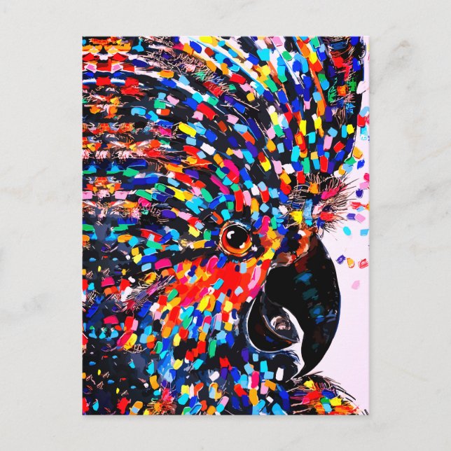 Vibrant Tropical Bird Wall Art in Expressionist Postcard (Front)