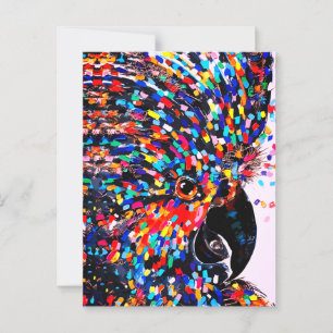 Vibrant Tropical Bird Wall Art in Expressionist Postcard