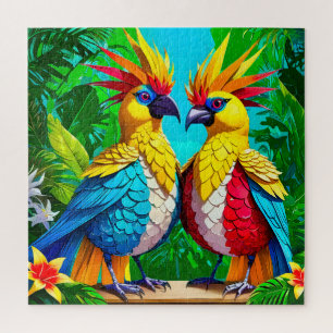 Vibrant Tropical Birds Jigsaw Puzzle