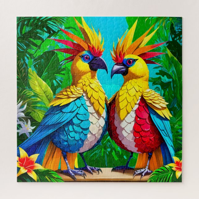 Vibrant Tropical Birds  Jigsaw Puzzle (Vertical)