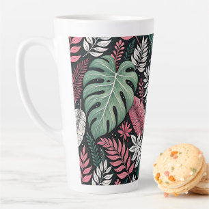 Vibrant tropical botanical latte mug