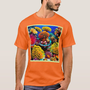Vibrant Tropical Coral Garden Design T-Shirt