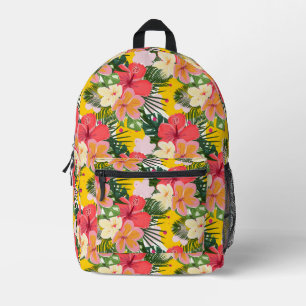 Vibrant Tropical Floral Pattern Printed Backpack