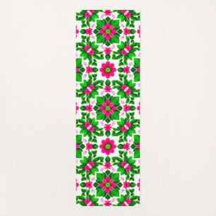 Vibrant Tropical Floral Pattern Yoga Mat