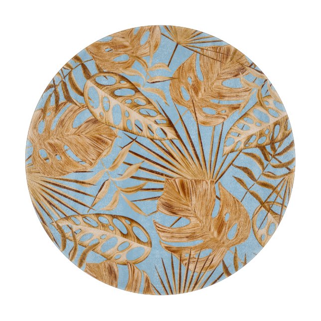 Vibrant Tropical Flowers: Colourful Seamless. Cutting Board (Front)