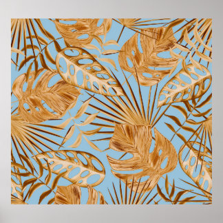 Vibrant Tropical Flowers: Colourful Seamless. Poster