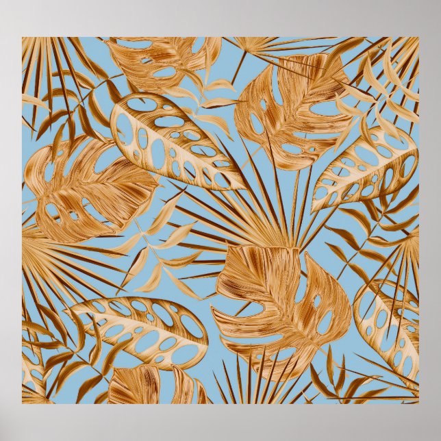 Vibrant Tropical Flowers: Colourful Seamless. Poster (Front)