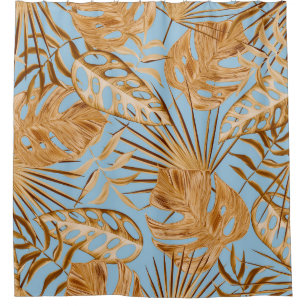 Vibrant Tropical Flowers: Colourful Seamless. Shower Curtain