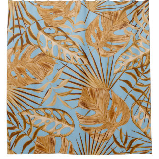 Vibrant Tropical Flowers: Colourful Seamless. Shower Curtain