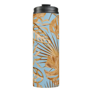 Vibrant Tropical Flowers: Colourful Seamless. Thermal Tumbler