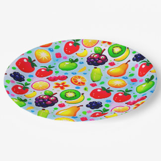 Vibrant Tropical Fruits Paper Plate