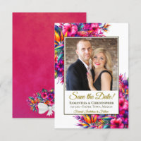 Vibrant Tropical Garden Flowers & Photo Wedding