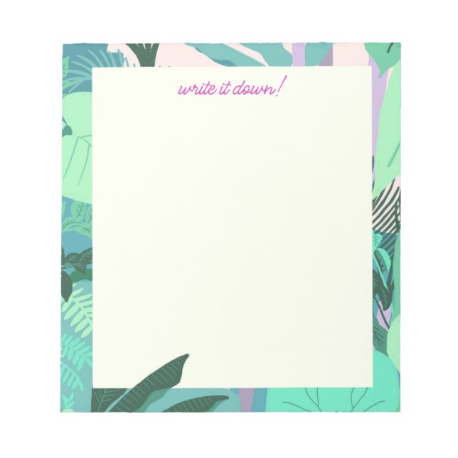 Vibrant Tropical Jungles Leaves - Notepad (Front)