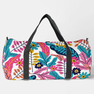 Vibrant Tropical Leaves and Exotic Botanical Duffle Bag