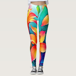 Vibrant Tropical Lilies: Summer Soul Leggings