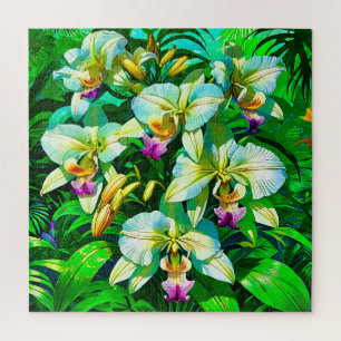 Vibrant Tropical Orchid  Jigsaw Puzzle